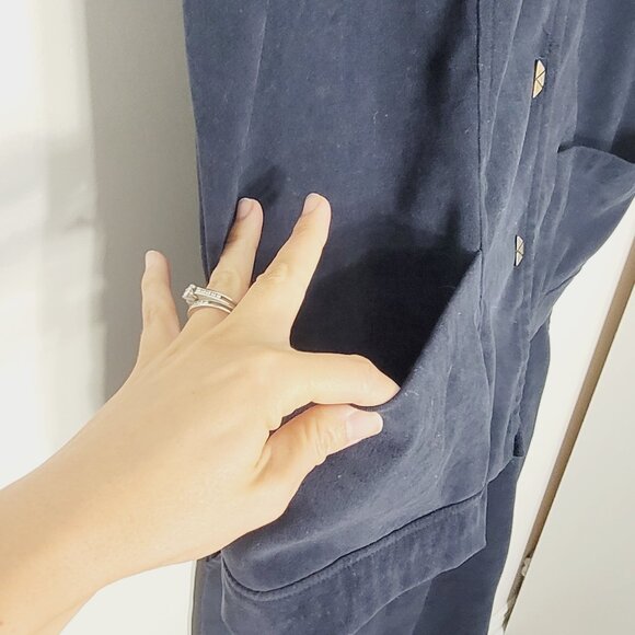 Lana Lee Petite Vintage Navy Blue Set Sleeveless Vest Matching Skirt Plus Sz 16 - Picture 2 of 16